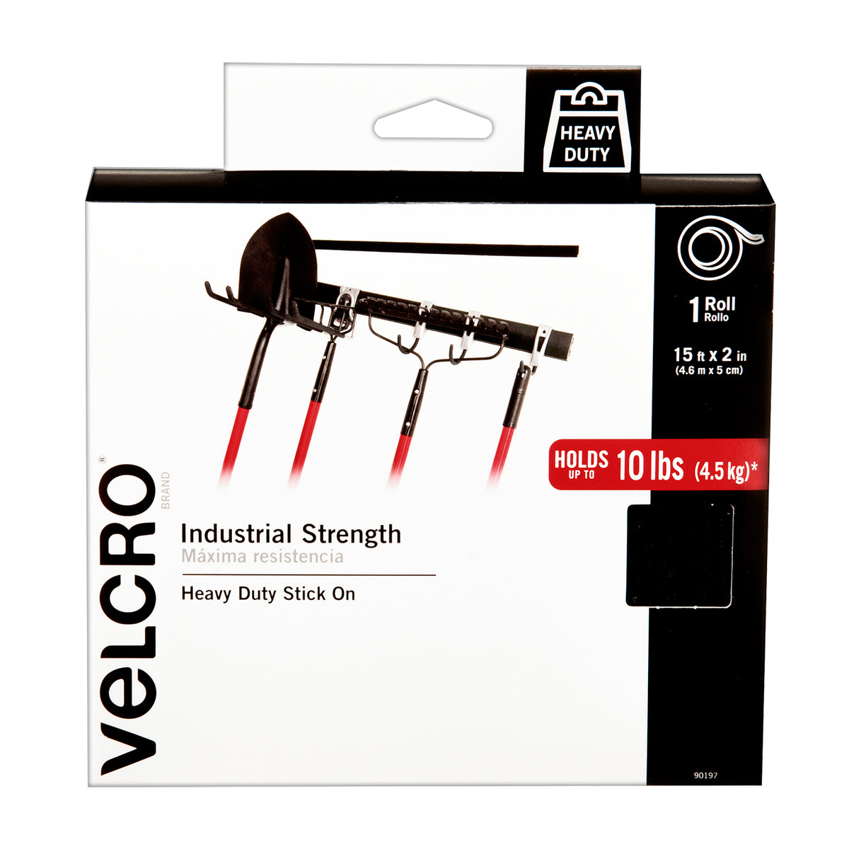 VELCRO 4 in. x 2 in. Industrial Strength Strips in Black (4-Pack